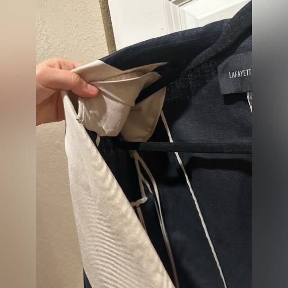 Lafayette 148 NY Linen/Silk Blazer Black/Cream Casual Office Career Academia ,6 - Picture 3 of 10